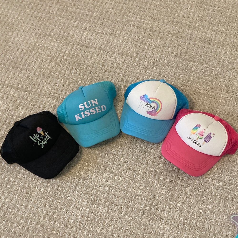 Tiny Trucker Co. Colorful Kids Trucker Hats Set sz Toddler